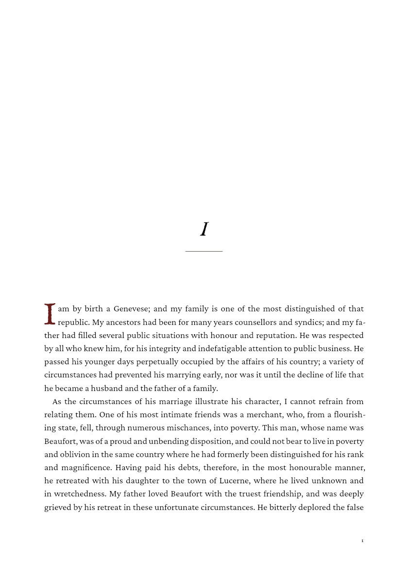 First typeset page of Frankenstein