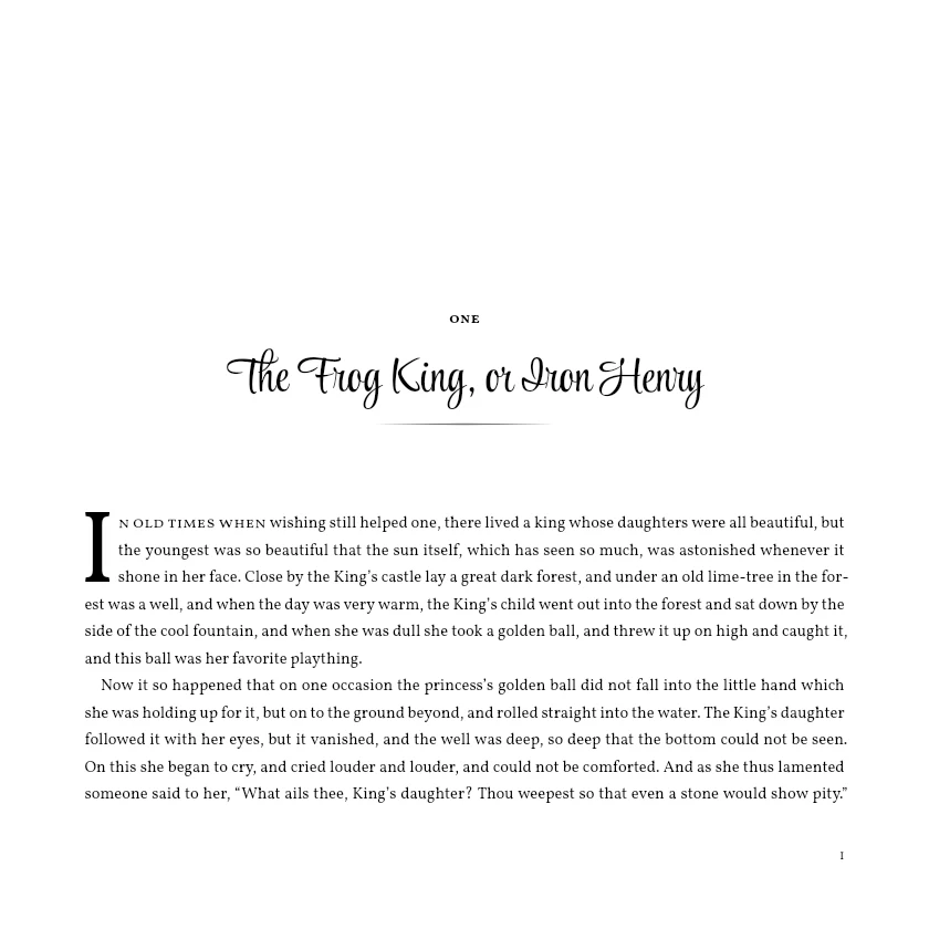 First typeset page of Household Tales