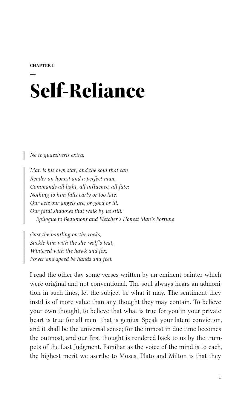 First typeset page of Essays
