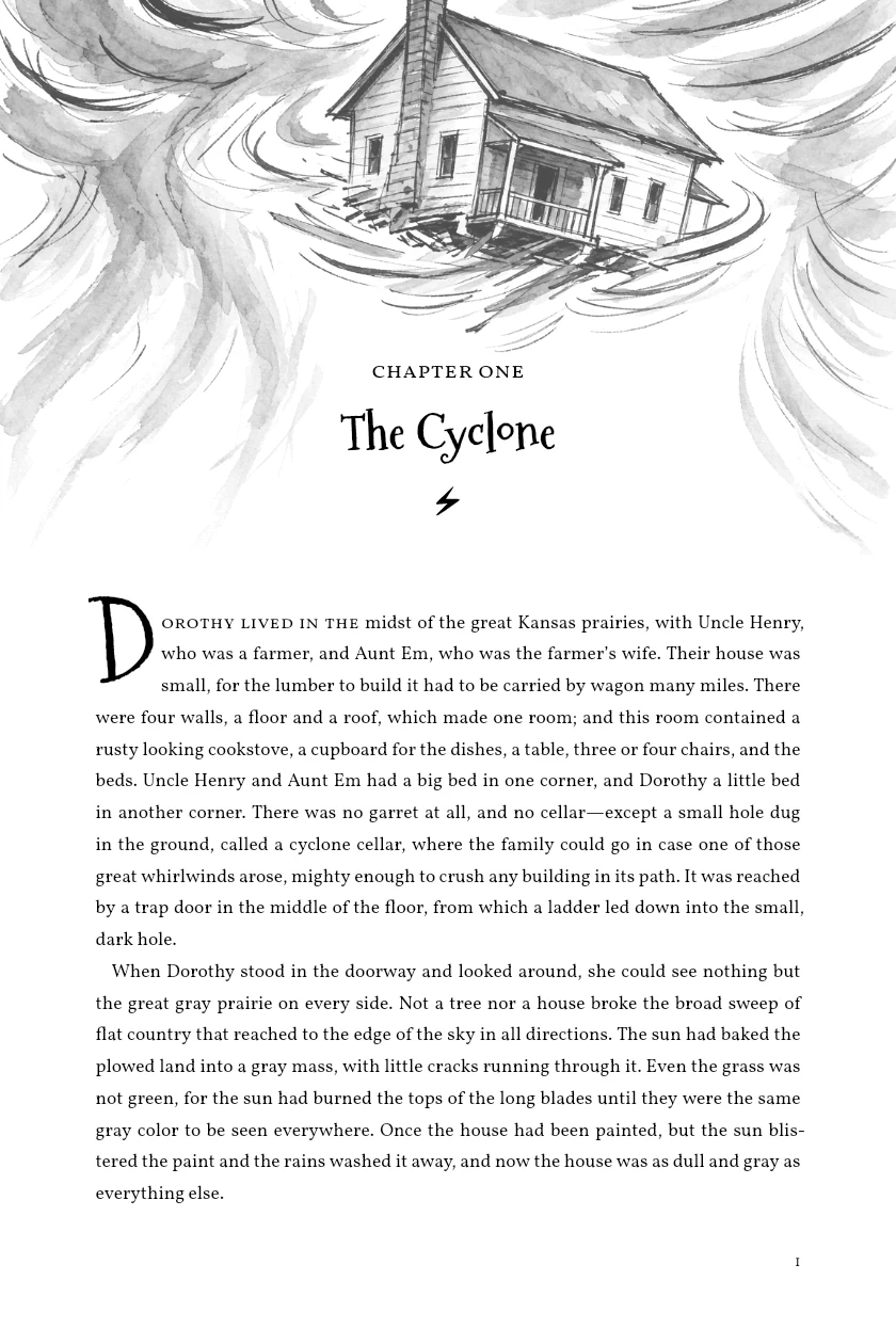 First typeset page of The Wonderful Wizard of Oz
